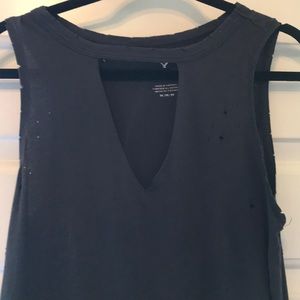 American Eagle Distressed Cut Out Tank Top